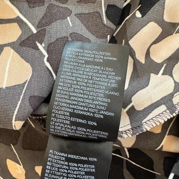 Richard Allen x H&M Women’s Abstract Long Sleeve Silky Belted Midi Dress Size 6 - Picture 7 of 12